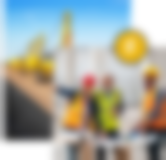 Equipo de construcción trabajando en obra